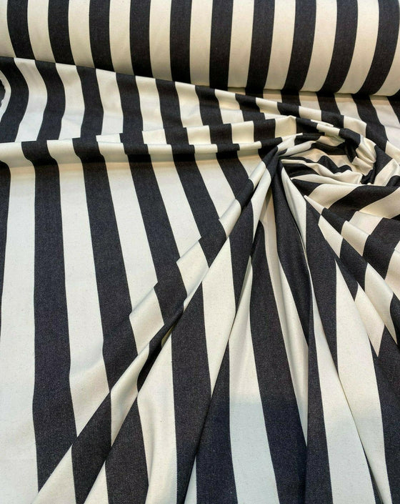 Black White Striped Fabric