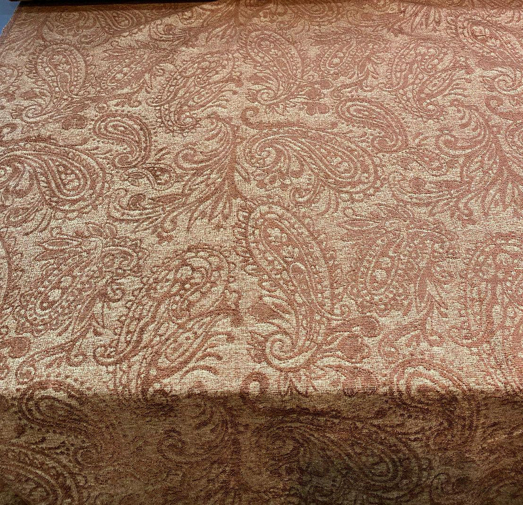 Kelso Brown Blaze Paisley Fabric 