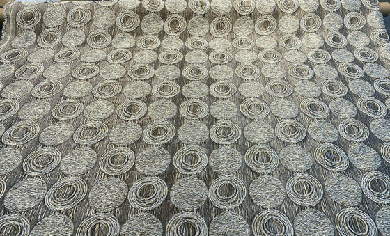 Cubism Cirlce Double width 108 inches Gold Jacquard Fabric 
