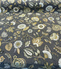 Swavelle Helen Gray yellow Floral Jacquard Brocade Fabric