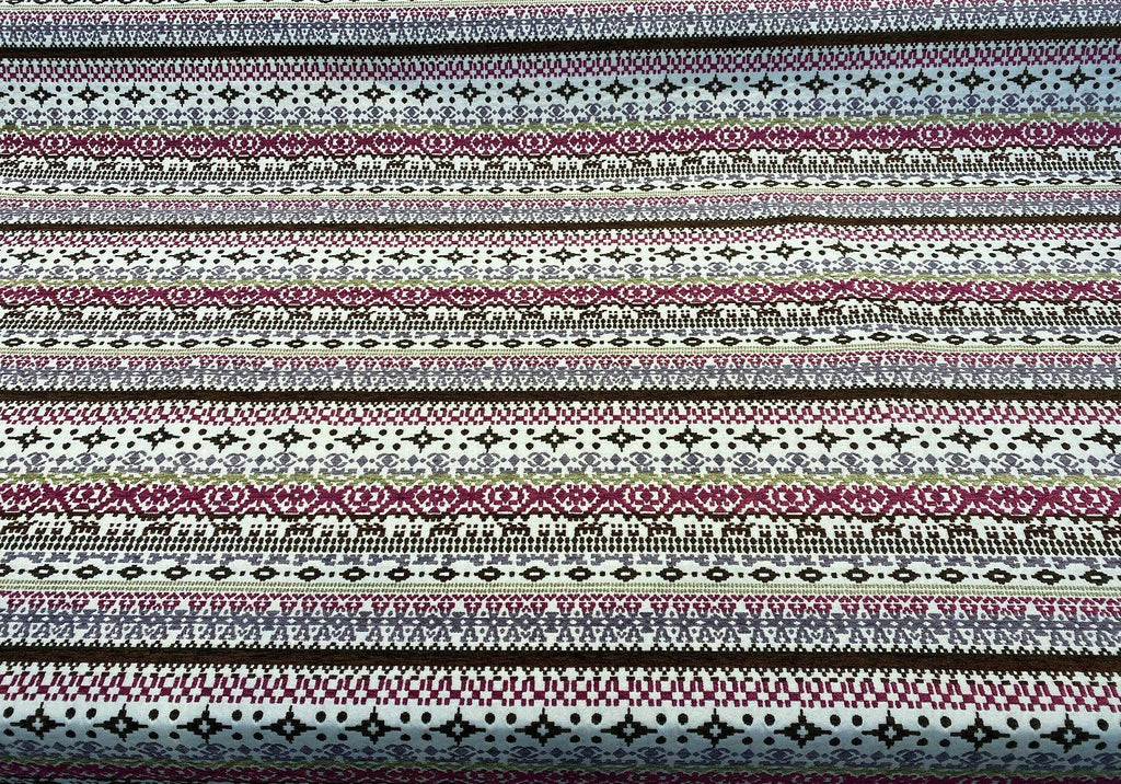 Razzmatazz Stripe Purple Chenille Tapestry Upholstery Fabric By The Yard