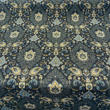  Dark Navy Damask Floral Mill Creek Upholstery Fabric 