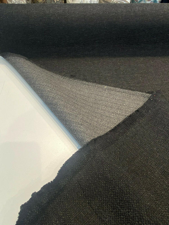 Sampson Chenille Black Noir Performance Upholstery Fabric 