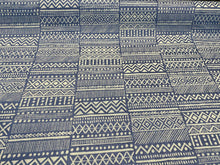  P Kaufmann Blue Lapis Bamako Stripe Chenille Fabric By The Yard