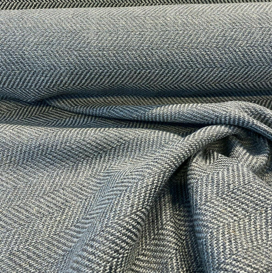 Native Herringbone Flannel Gray Backed Chenille Upholstery Fabric by t ...