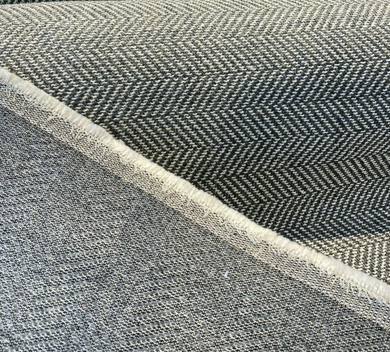 Native Herringbone Gray Slate Backed Chenille Upholstery Fabric by the yard