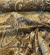Chocolate Teal Paisley Fairchild Chenille Upholstery Fabric By The Yard
