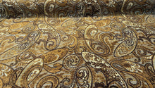  Chocolate Teal Paisley Fairchild Chenille Upholstery Fabric By The Yard