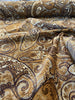 Chocolate Teal Paisley Fairchild Chenille Upholstery Fabric By The Yard