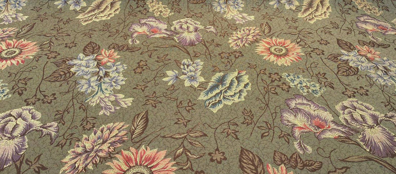 Fabric Mart Direct Chartreuse Jacquard Velvet Fabric By The Yard, 54 inches  or 137 cm width, 1 Yard Green Jacquard Fabric, Flowers Floral, Upholstery