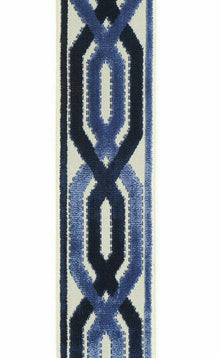  Fabricut Blue Velvet Embroidery Trim Tape