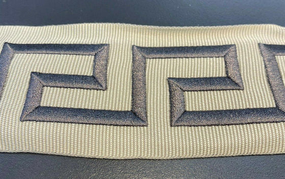 Embroidery Taupe Gray Greek Key Trim Tape