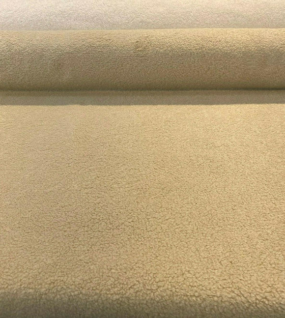 Fuzzy Wooly Boucle Beige Parchment Upholstery Drapery Fabric