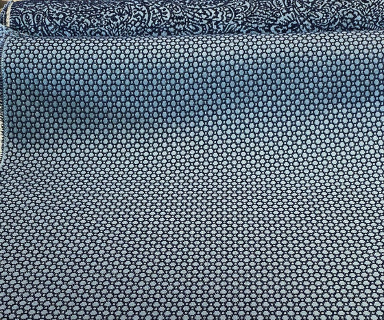 Midnight Blue Small Dot Amy Brocade Jacquard Fabric by the yard
