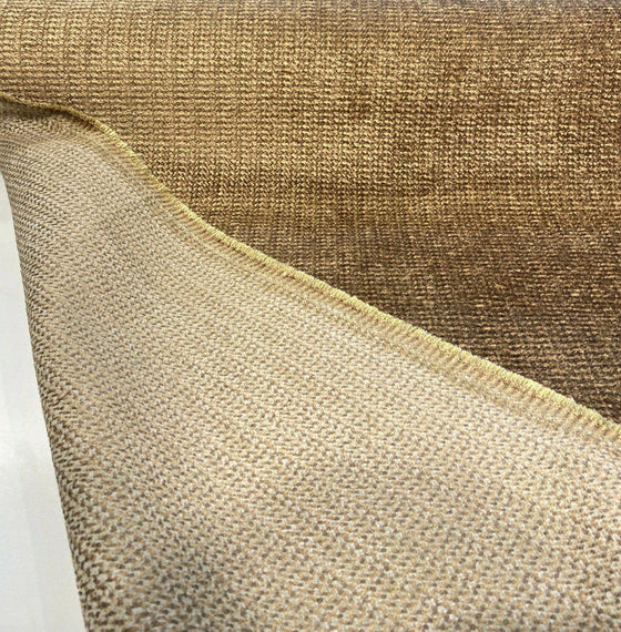 Omega Cocoa Golden Brown Soft Chenille Upholstery Fabric By The Yard