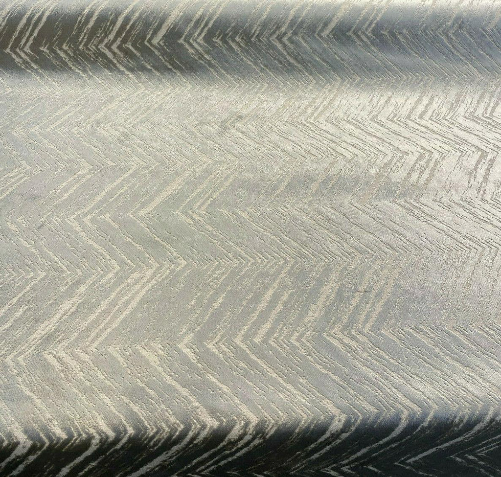 Pearl White and Metallic Silver Print Fabric Swatch