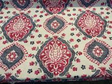  Avo Raspberry Floral Dark Pink Linen Drapery Upholstery Fabric by the yard