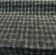  P Kaufmann Hampton Plaid Woven Navy Domino Chenille Upholstery Fabric