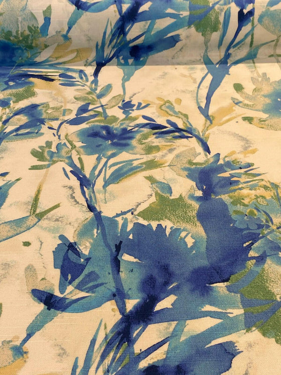 Waverly Flowery Spray Blue Watercolor Floral Fabric 