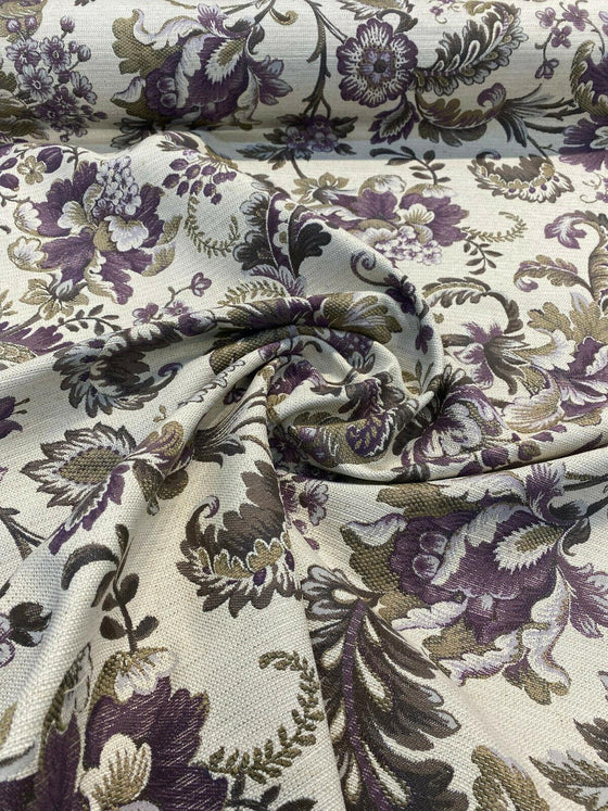 Swavelle Purple Floral Damask Masterpiece Chenille Upholstery Fabric