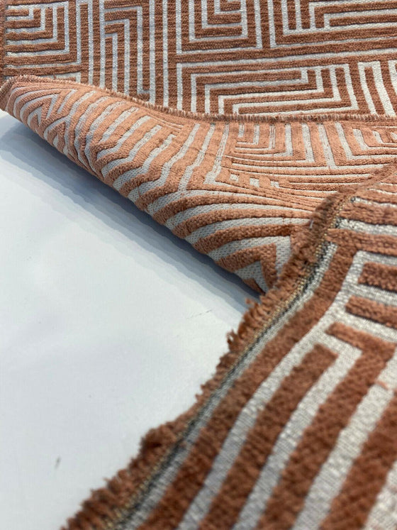 Full Moon Coral Geometric Upholstery Barrow Fabric