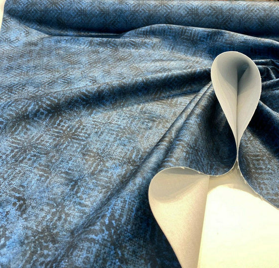 P Kaufmann Velour Texture Ink Blue Upholstery Fabric 