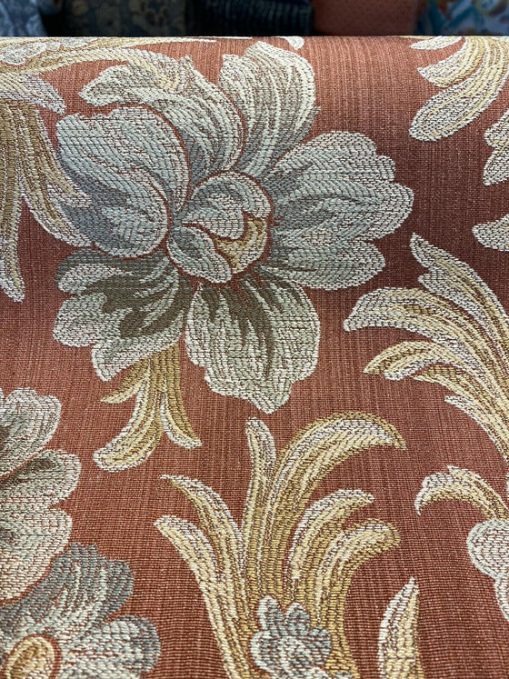 Ginger Antique Floral Merrimac Barrow Upholstery Fabric  