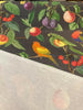 Parrots Macaw Bird Fruits Noir Drapery Upholstery Fabric 
