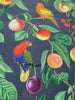 Parrots Macaw Bird Fruits Noir Drapery Upholstery Fabric 