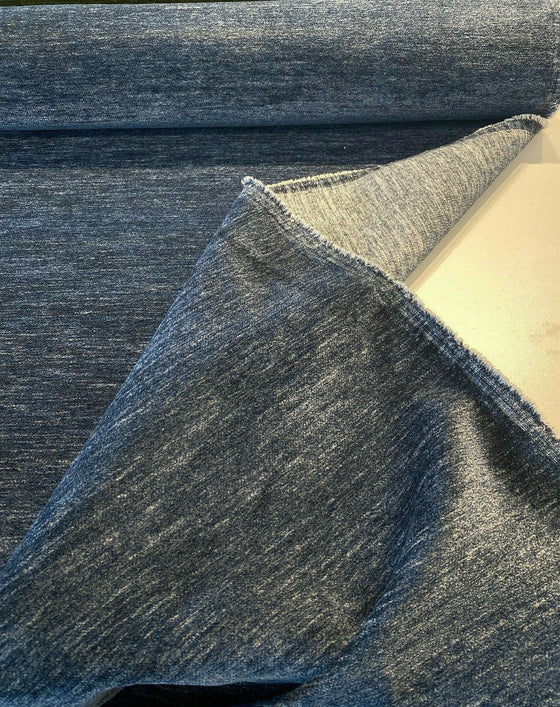 Lush Upholstery Blue Denim Soft Chenille Fabric 