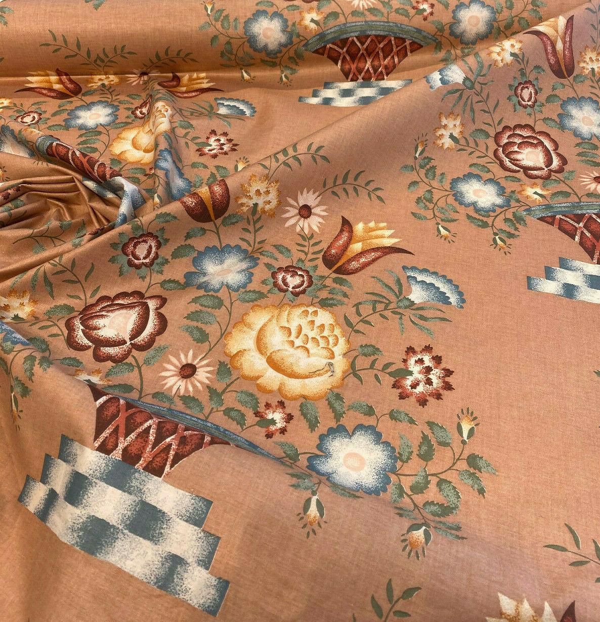 Laurent Prelude Floral Predominate Beige Vintage Fabric By The Yard