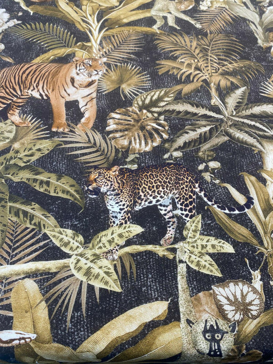 Serengeti Jungle Tiger Leopard Drapery Upholstery Fabric 