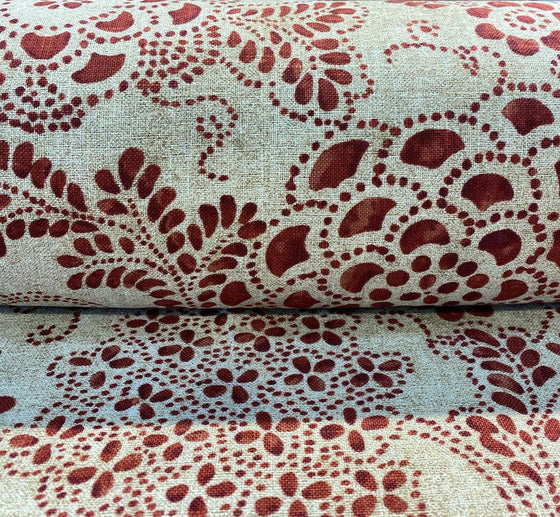 P Kaufmann Katazome Garden Spice Red Fabric By the Yard