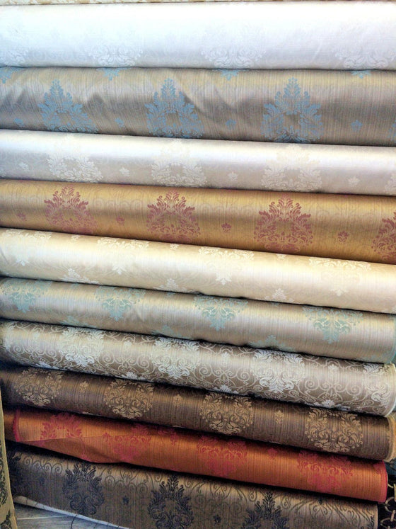 Brown Latte Excellent Damask Drapery Fabric 56 inches wide By the yard