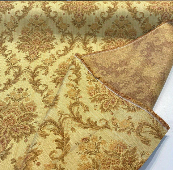 Vintage Damask Gild Gold Jacquard Brocade Fabric 