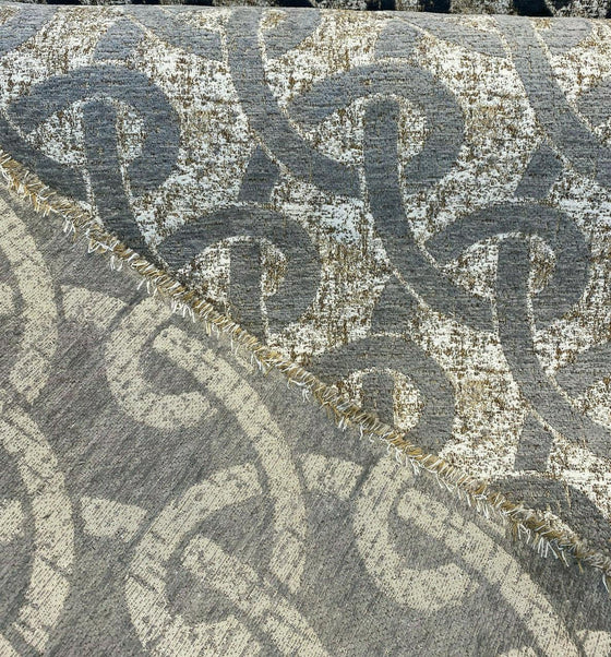 Chain Links Patina Gray M10905 Upholstery Barrow Fabric