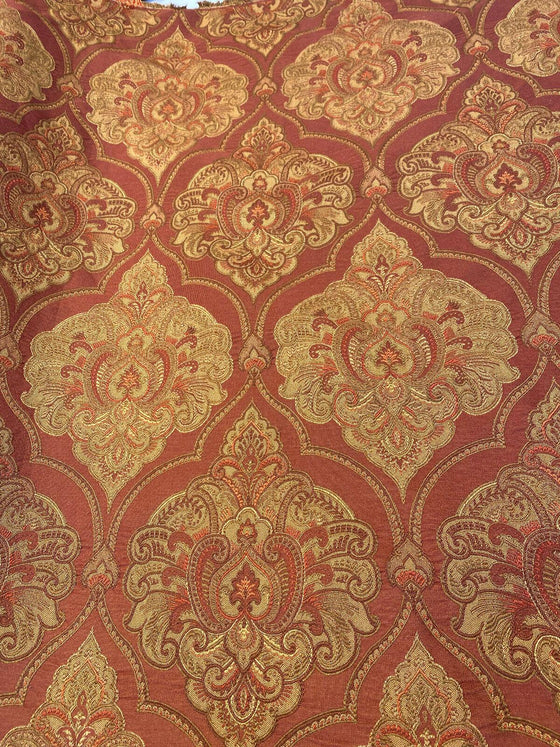 Artifact Red Garnet M8982 Barrow Jacquard Brocade Fabric 