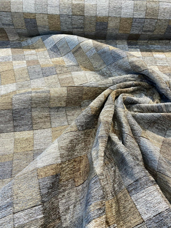 TFA Mini Patchwork Camel Chenille Jacquard Upholstery Fabric