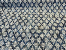  P Kaufmann Asterisk Blue Midnight Embroidered Drapery Fabric 