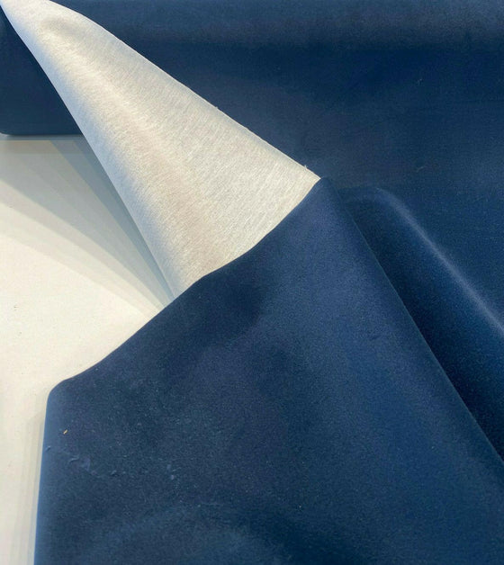 Modern Velvet Blue Navy Ink Upholstery Fabric 