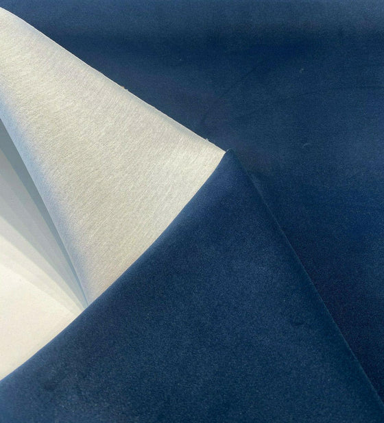 Modern Velvet Blue Navy Ink Upholstery Fabric 