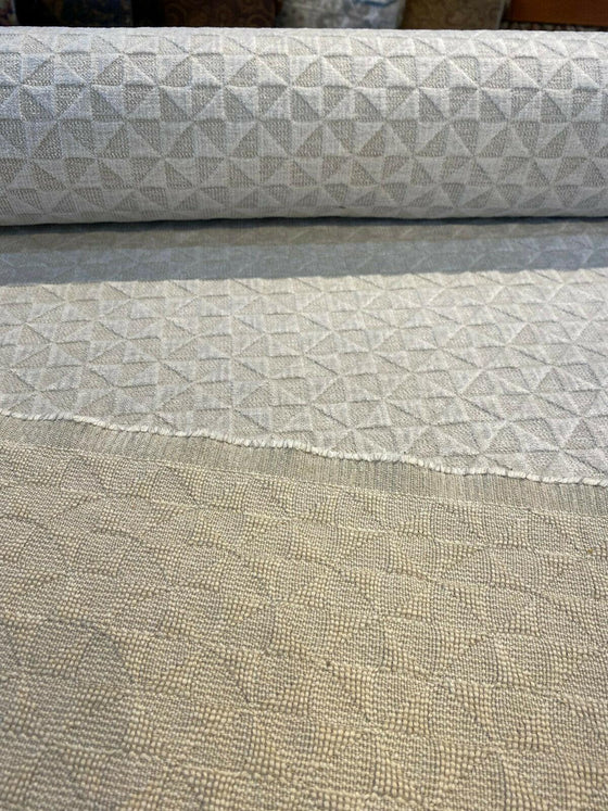 Macon Sand Soft Raised Chenille Mini Diamond Upholstery Fabric 
