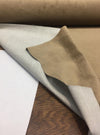 Taupe Textured Super Velvet With Backing Fabric by the yard