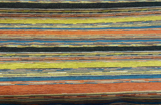 Bazaar Mosaic Stripe Seven Upholstery Chenille Fabric