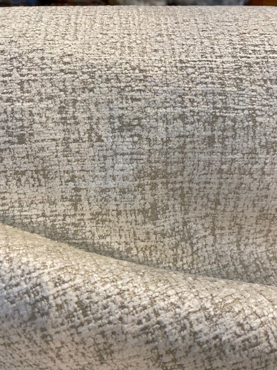 Patience Ivory Textured Chenille Soft Upholstery Fabric 