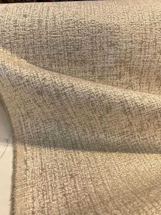 Patience Ivory Textured Chenille Soft Upholstery Fabric 