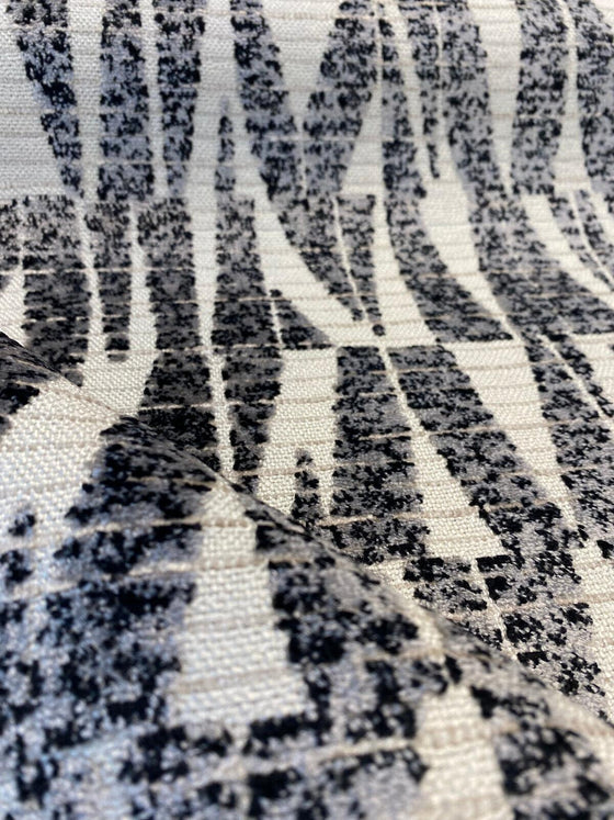Slingback Graphite Pattern Velvet Upholstery Fabric