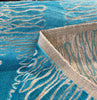 Rhythm Teal Aqua Electric Velvet Pattern Upholstery Fabric 