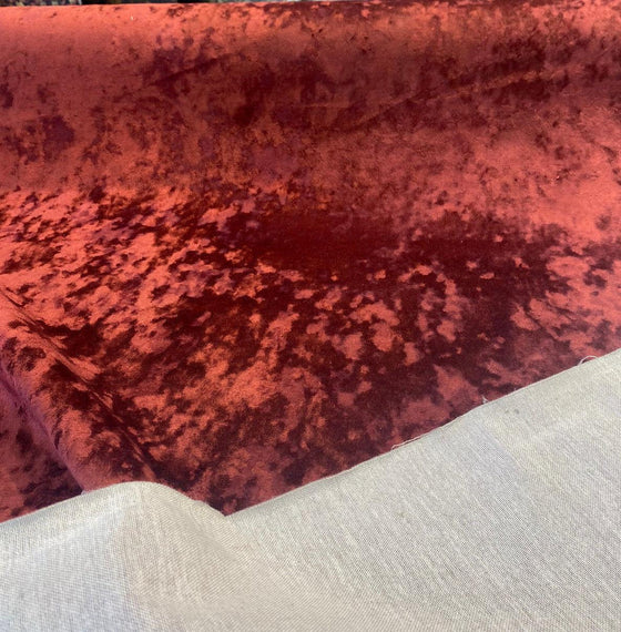 Velvet Lush Upholstery Tawny Maroon Fabric