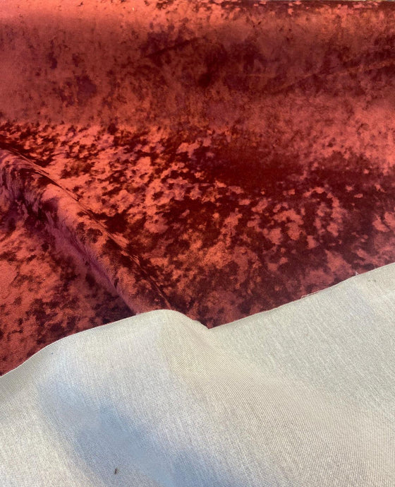 Velvet Lush Upholstery Tawny Maroon Fabric